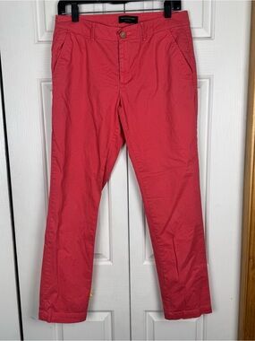 Banana Republic Coral Pink Cropped Chino Pants